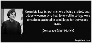 Columbia Law School men were being drafted, and suddenly women who had ...