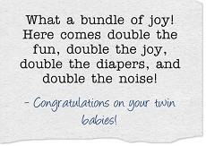 Baby Congratulations Cards For Twins / Triplets / Multiples: