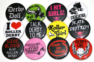 Details about ROLLER DERBY Badges Buttons Pins x 12 Badge Lot