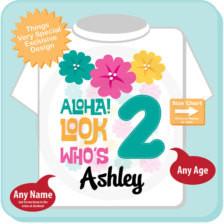 Luau Second Birthday Onesie, 2nd Birthday Shirt, Personalized Girls ...