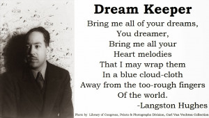 Then I passed out a sheet that had a few of Langston Hughes poems ...
