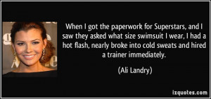 When I got the paperwork for Superstars, and I saw they asked what ...