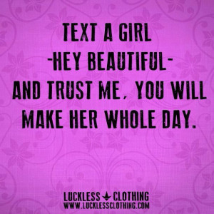 Text a girl Hey Beautiful