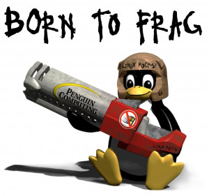 ... free use //commons.wikimedia.org/wiki/File:Tux_Born_to_Frag.jpg