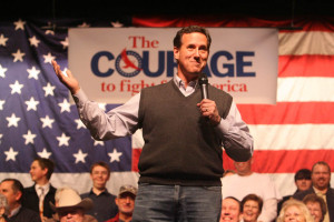 Republican candidate for president Rick Santorum stops in Boise, Idaho ...