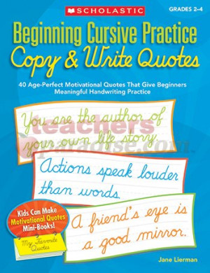 Beginning Cursive Practice Copy & Write Quotes