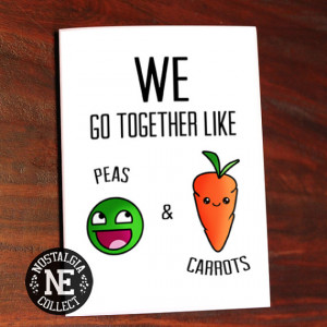 Peas and Carrots - You and Me Anniversary Card, Forrest Gump Inspired ...