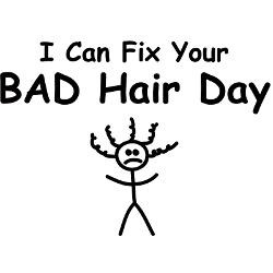 can_fix_your_bad_hair_day_rectangle_decal.jpg?height=250&width=250 ...