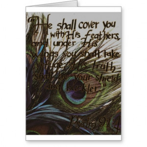 Peacock Feather Bible Scripture Greeting Card