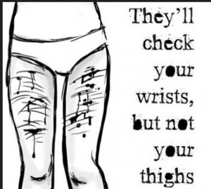 cuts, cutting, hurting, not ok, quotes, sad, self harm, tights, wrist
