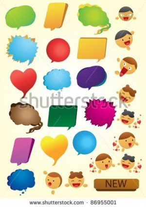 set of vector quote bubble for comic and communication - stock vector