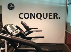 Conquer, Wall Decor Vinyl Decal Gym Workout Motivation Quote 9