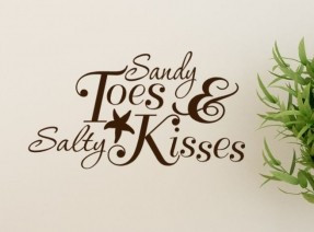 Sandy Toes and Salty Kisses Beach Decor Decal wall words Quotes with ...