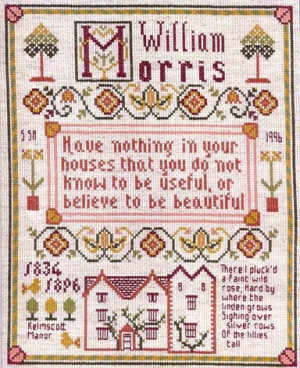 Cross Stitch Sampler - William Morris; arts and crafts movement