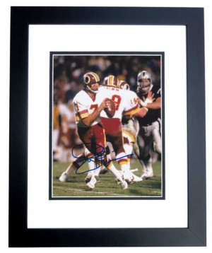 Joe Theismann Autographed Washington Redskins 8X10 Photo Black Custom