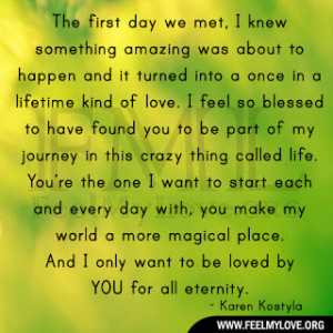 The first day we met, I knew something