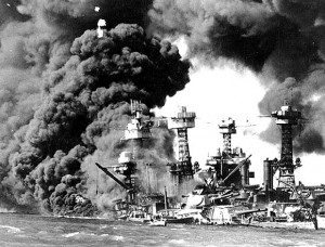 Image: US Navy battleship USS West Virginia burns and sinks after the ...