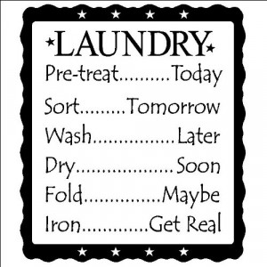 ... , Dry..Soon, Fold..Maybe, Iron..Get Real Vinyl lettering Wall quote