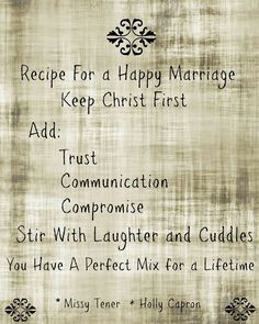 recipe for a happy marriage more marriage encouragement marriage cards ...