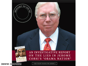 Jerome Corsi s picture graces the cover of the Obama campaign memo