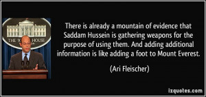 is already a mountain of evidence that Saddam Hussein is gathering ...