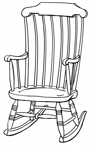 Figure Poses Line Art Chair