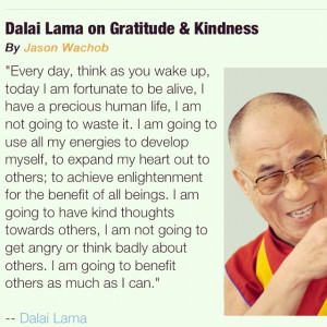 Dalai lama on gratitude