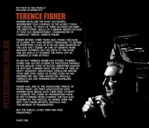 TERENCE FISHER: VINTAGE INTERVIEW EARLY 70'S: 'FRANKENSTEIN AND THE ...