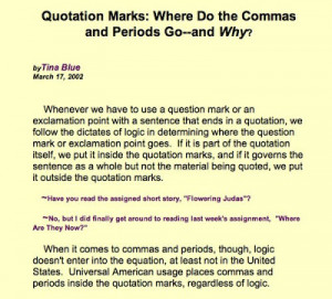 Periods And Quotation Marks