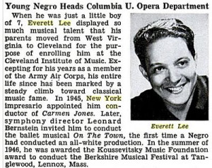 ... on Conductor Everett Lee: 'From Carmen Jones to Arvo Part and beyond