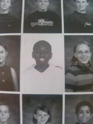 In my middle school yearbook they put the really dark kids on a white ...