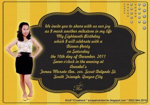 Yellow Four Petals Enevelope Debut Invitation for Thea