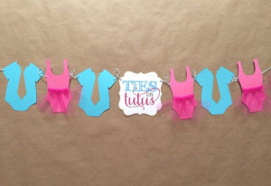 Ties or Tutus gender Reveal baby shower Banner by papermeblossom, $17 ...