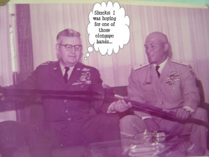 Gen. Curtis LeMay chatting with Gen. Augusto Jurado. Manila, December ...