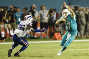 Ryan Tannehill juking out a Bills defender in what was a solid showing ...