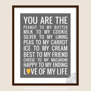 subway print – You Are The Peanut to My Butter – you choose your ...