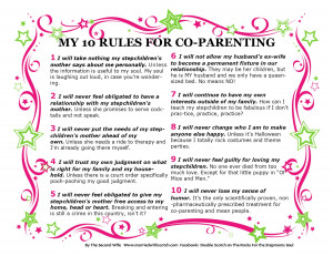 Your printable copy of My 10 Rules for Co-Parenting.