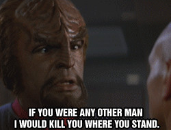 You want to destroy the ship and runway You coward Picard