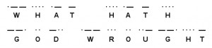 written in the dots and dashes of Morse Code