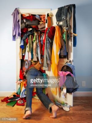 title messy closet caption young woman diving into her very messy ...