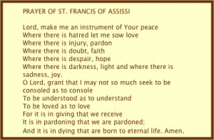 PRAYER OF ST. FRANCIS OF