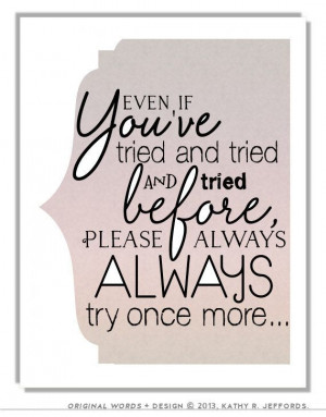 Inspirational Quote Print. Try Try Again by thedreamygiraffe, $18.00