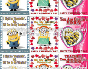 DESPICABLE Me~MINION~Valentine Cards~Printables~Holiday~CUSTOMIZABLE~8 ...