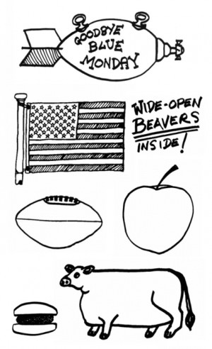 Kurt Vonnegut illustrations for Breakfast of Champions