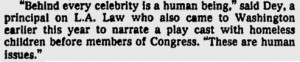 Susan Dey was also quoted as telling the crowd: 