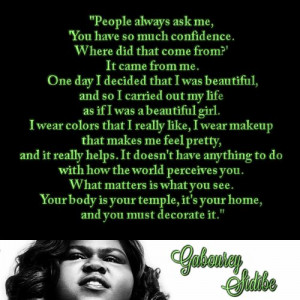 Gabourey Sidibe on confidence and feeling beautiful #quote