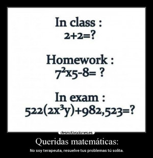 Class Homework Exam Funny Math Equation