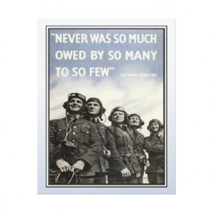 Vintage WW2 Churchill Quote Military Vets Gallery Wrap Canvas