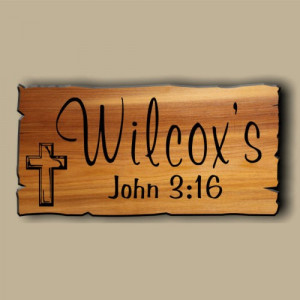 Wood Bible Quote Custom John 3-16