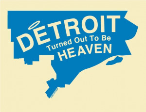 Detroit Turned Out to Be Heaven' tote + tee art. PURE DETROIT